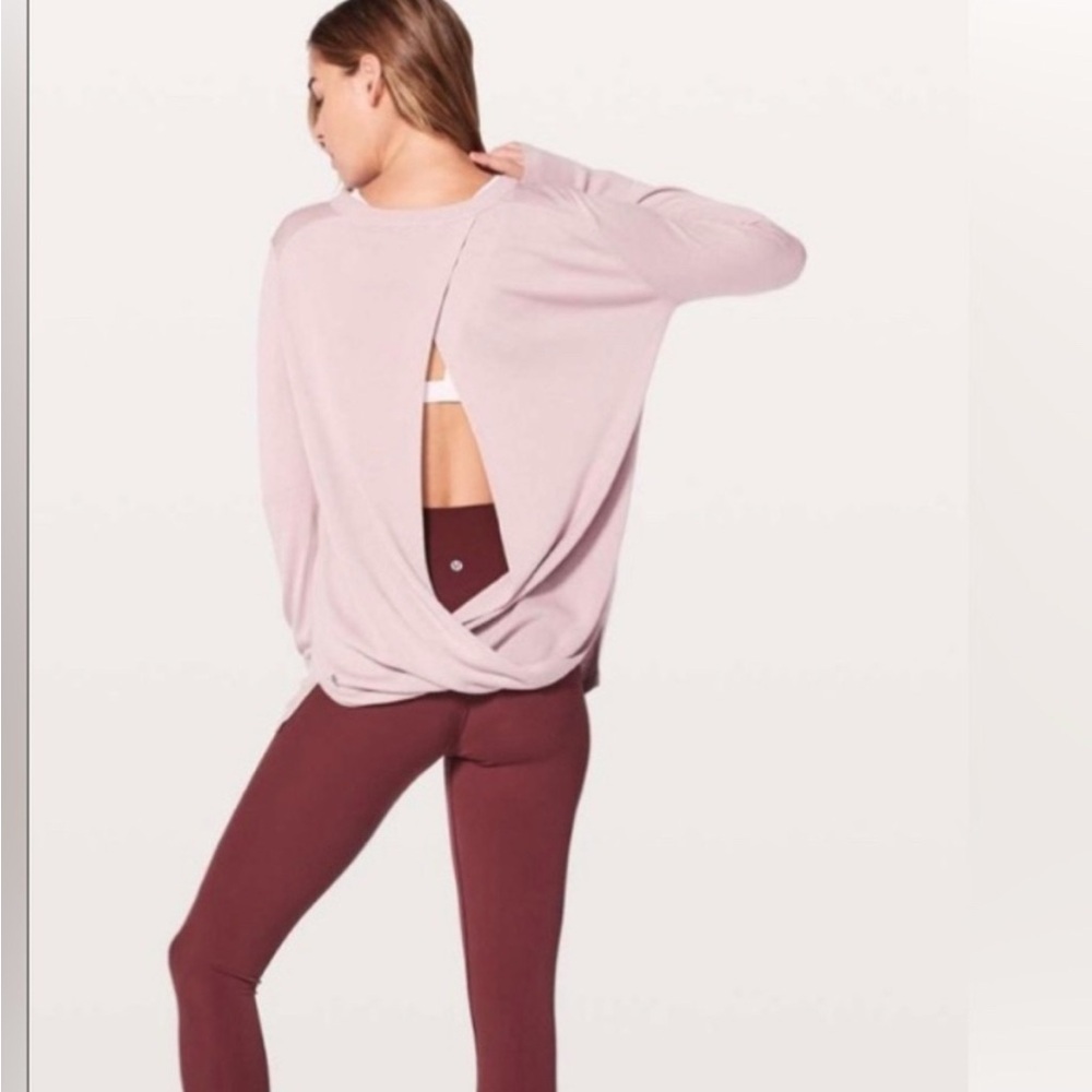 Lululemon Bring it Backbend Light Purple Open Back Sweater
